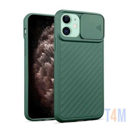 SILICONE COVER WITH CAMERA SHIELD FOR APPLE IPHONE 11 GREEN